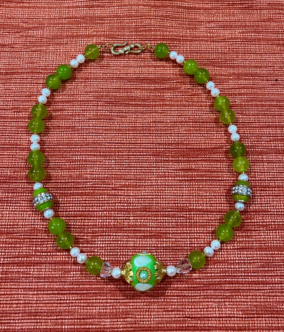 Spring Green Grass Necklace
