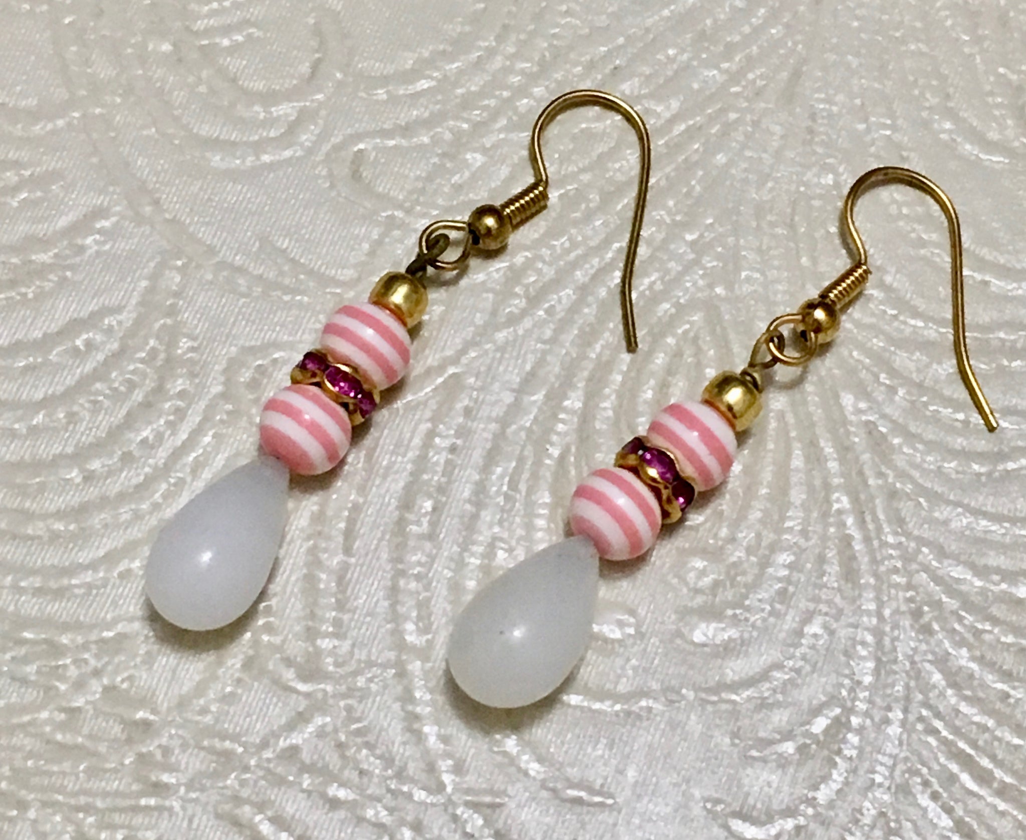 Carnival Fun in Pink & White Earrings