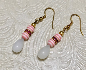 Carnival Fun in Pink & White Earrings