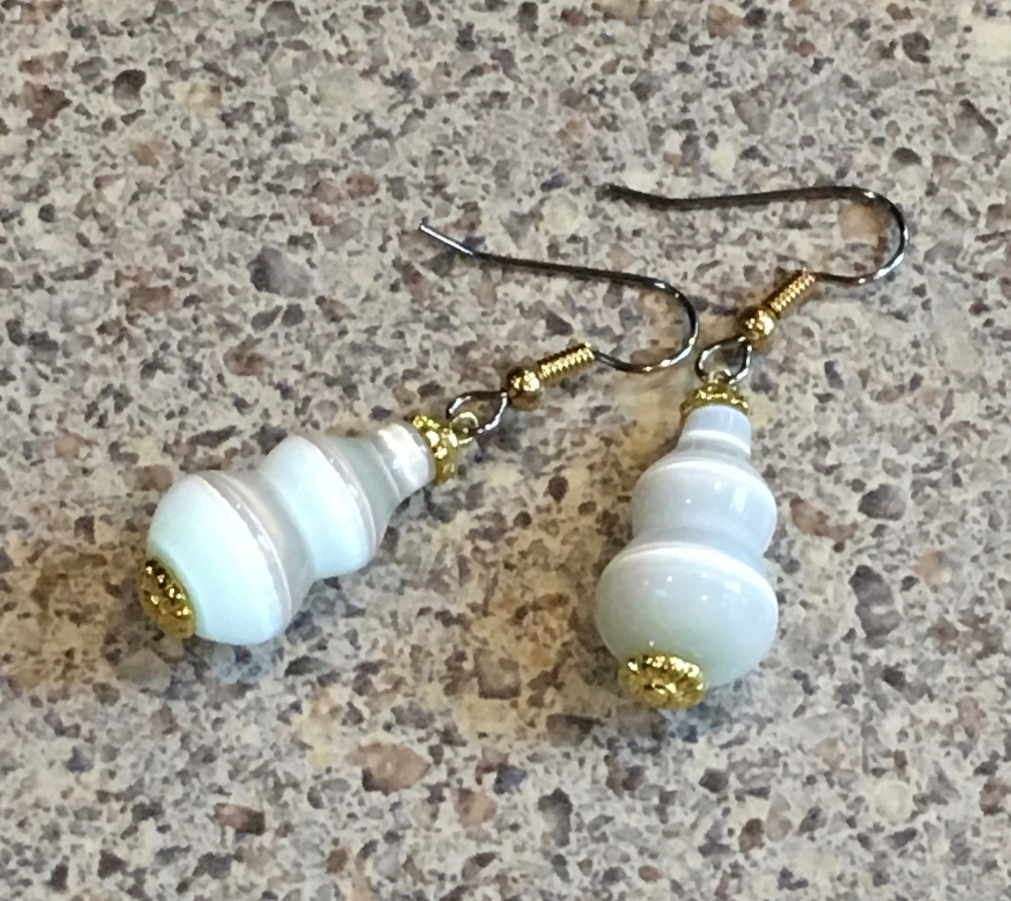 Mystical and Graceful White Cat's Eye Earrings