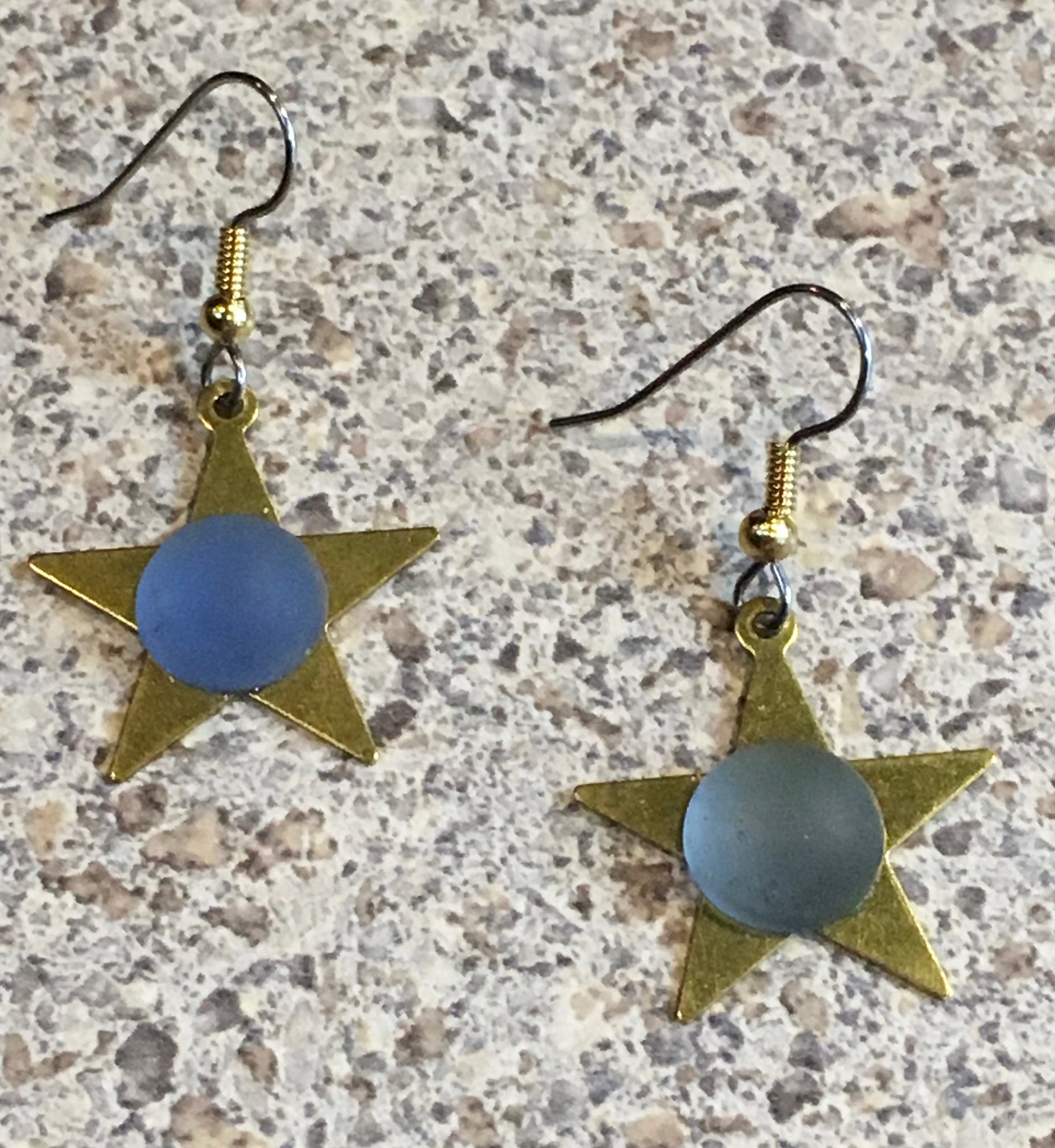 Stars in You Eyes with Frost Blue Cabochon Earrings