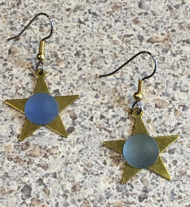 Stars in You Eyes with Frost Blue Cabochon Earrings