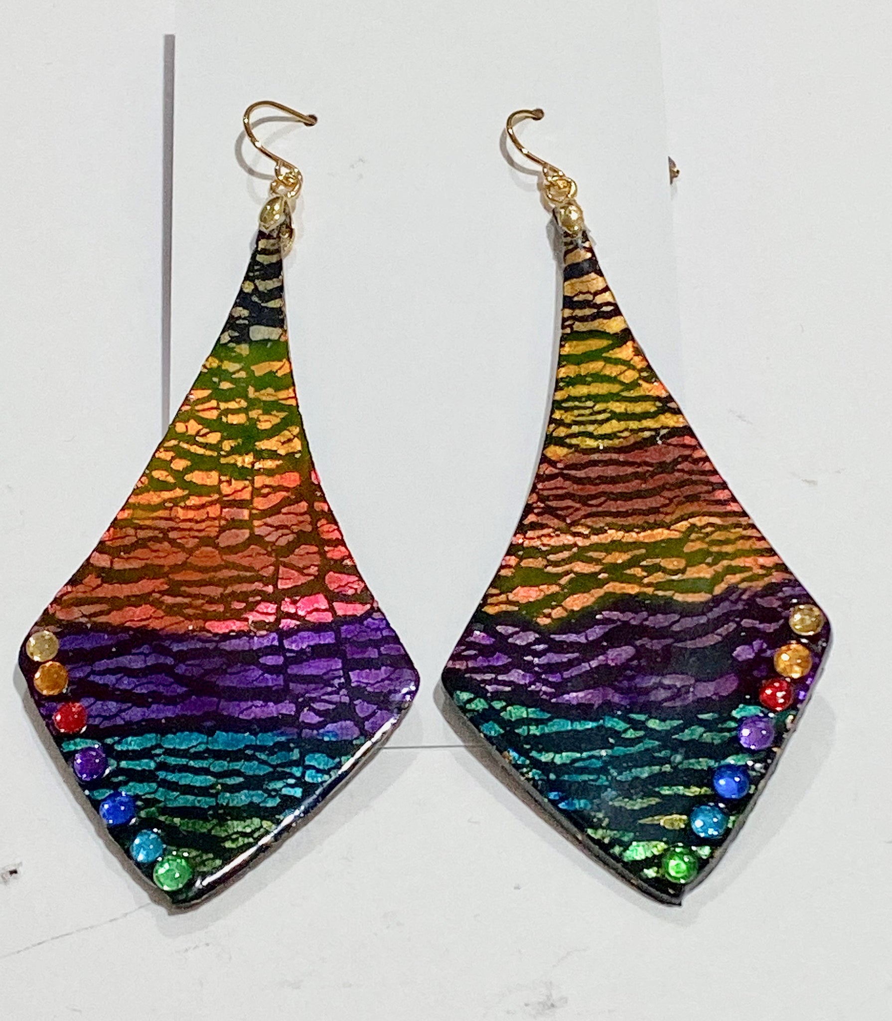 Gorgeous Colorful Dichro Clay Earrings (matching necklace available)