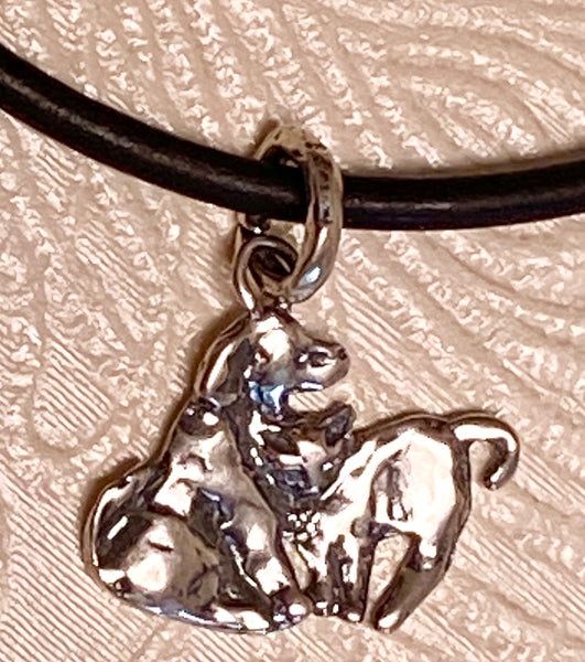 "Buddies" Sterling Silver Dog & Cat Necklace