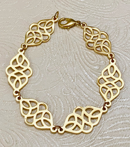 Infinity 24K Matte Gold Link Bracelet