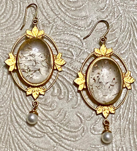 Victorian Framed Faux Rutalite Earrings