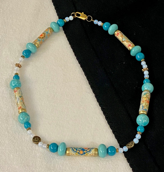 Moroccan Design in Turquoise Necklace & Earring Set