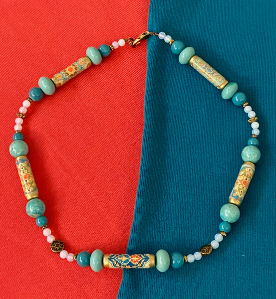 Moroccan Design in Turquoise Necklace & Earring Set