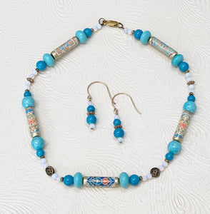 Moroccan Design in Turquoise Necklace & Earring Set